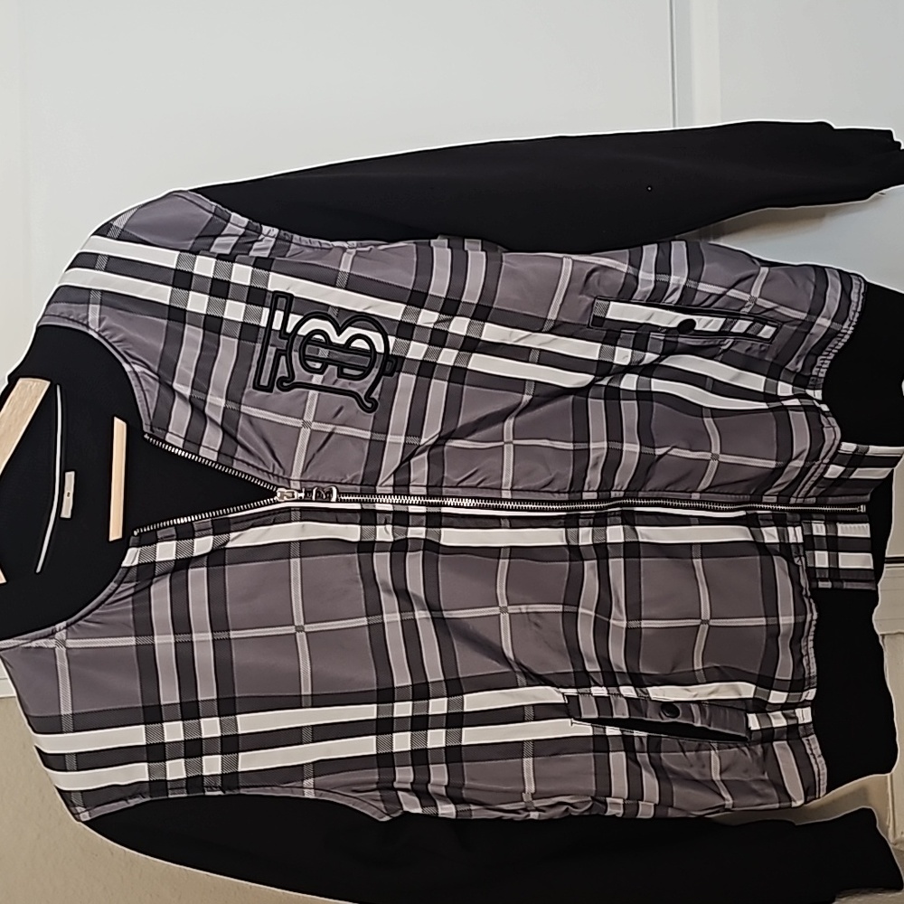 Burberry Black and Gray Varsity Jacket